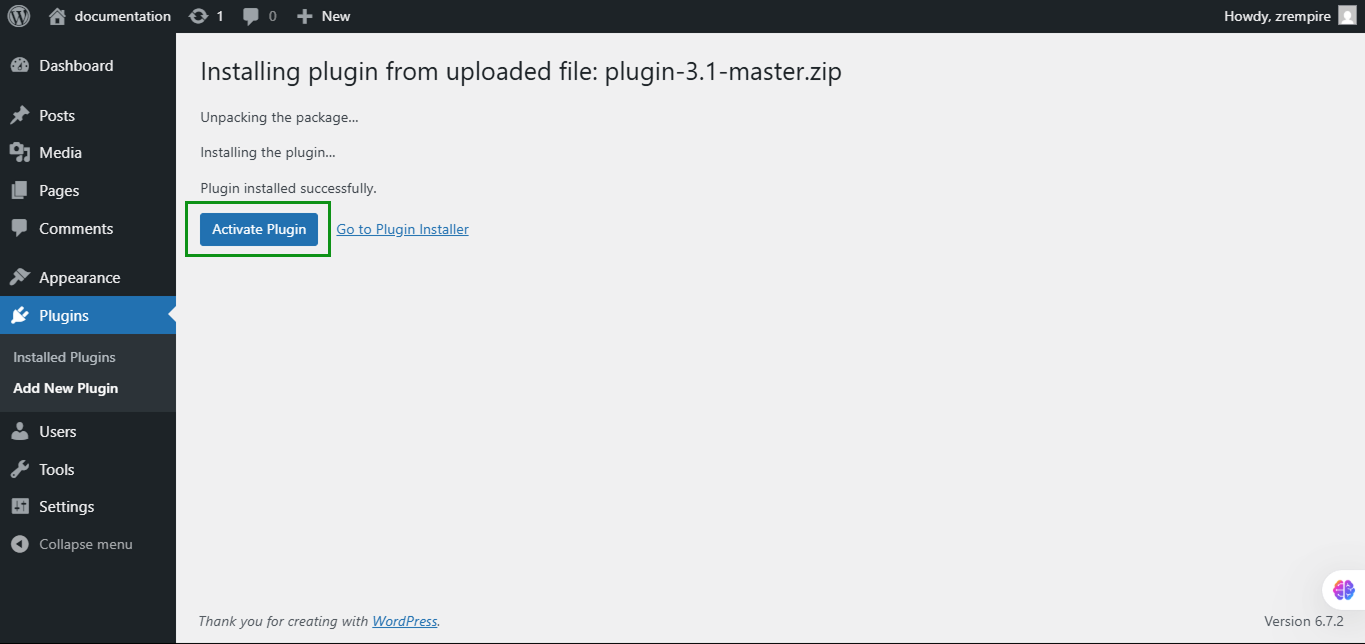 Plugin activado